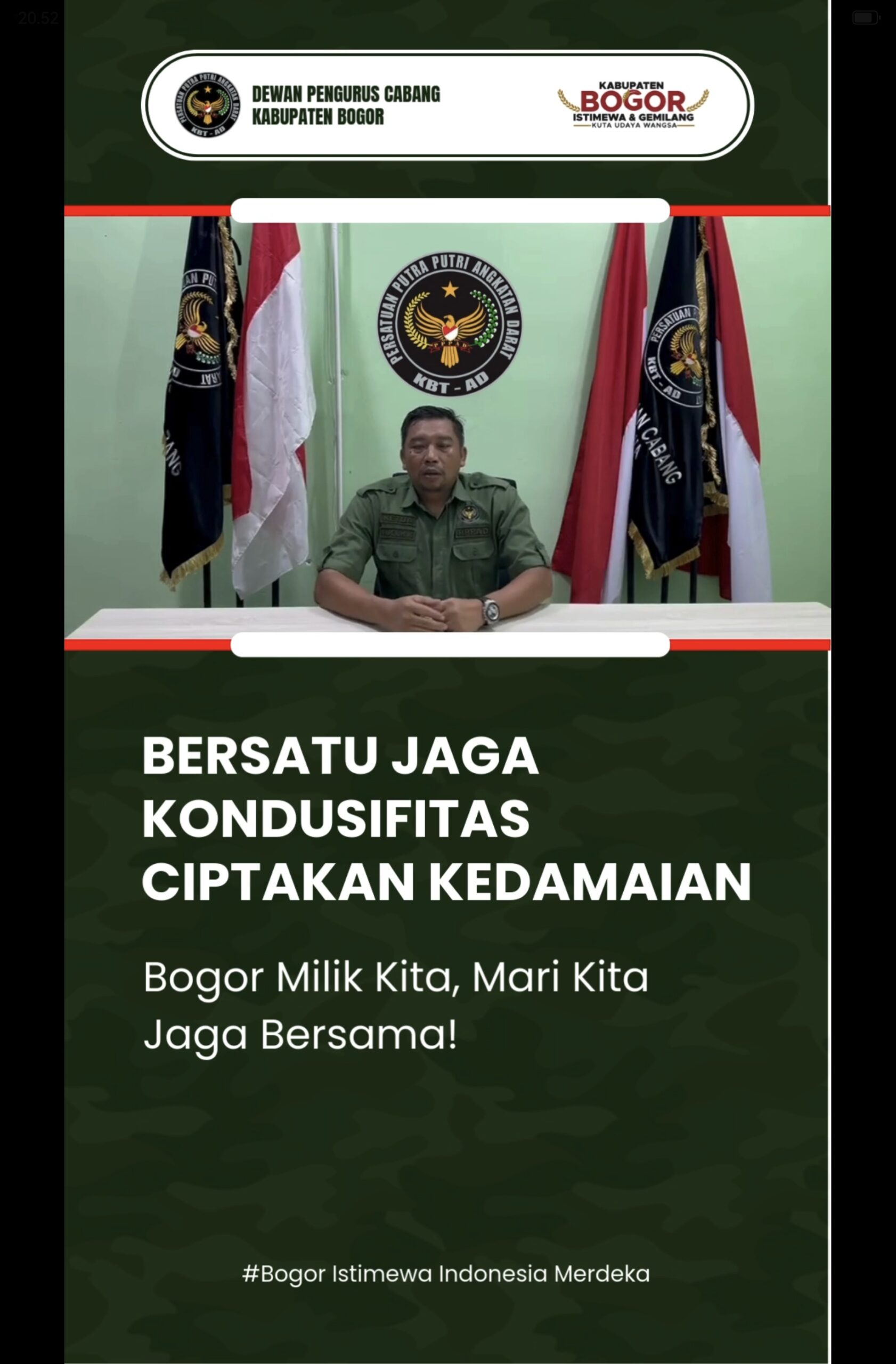 Demo Memanas di Sejumlah Kota, Ketua P3AD Bogor Imbau Anggota: Tetap Tenang, Jangan Terprovokasi!